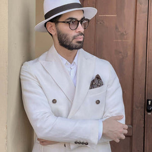 Fazzoletto marrone con motivo floreale in seta
