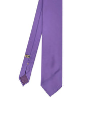 Cravatta in seta lavanda super reps tinta unita sfoderata - Fumagalli 1891