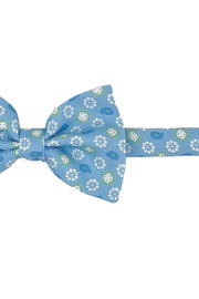 Light blue little medallion & paisley patterned printed bow tie  - FUMAGALLI 1891