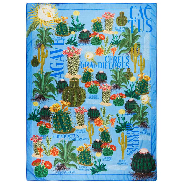 Light blue shawl cactus design