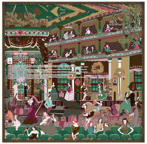 Liric Music green silk scarf 90