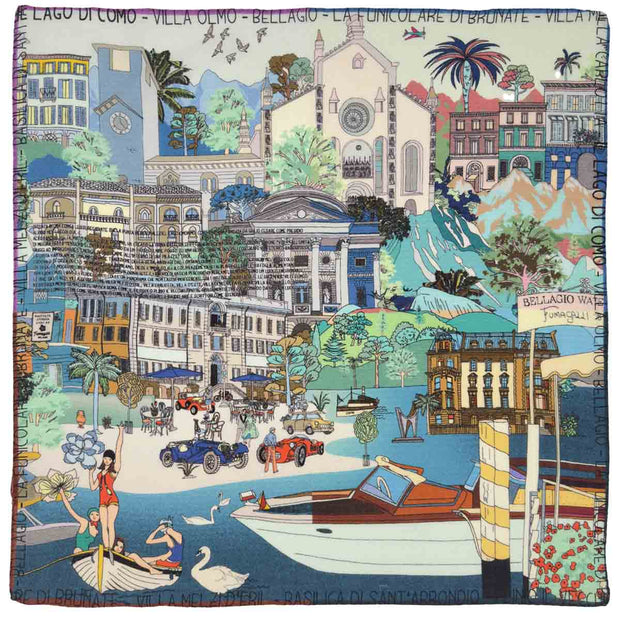 Como multicolor silk and wool neckerichief