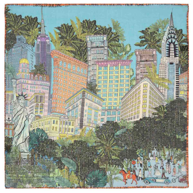 New York orange silk and wool neckerichief