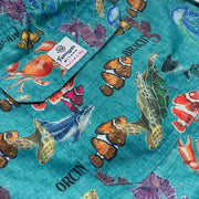 Ocean wildlife pattern light blue sustainable swimwear