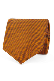 Orange panama pure silk unlined handmade tie- Fumagalli 1891