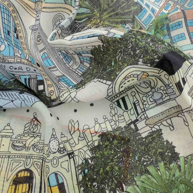 Paris orange silk and wool neckerichief