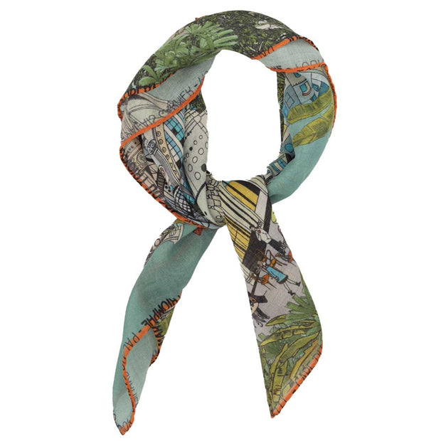 Paris orange silk and wool neckerichief