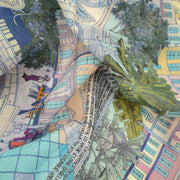 Paris pink and grey silk and wool neckerichief