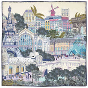 Paris pink and grey silk and wool neckerichief