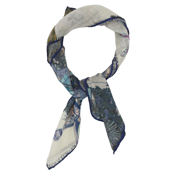 Paris pink and grey silk and wool neckerichief