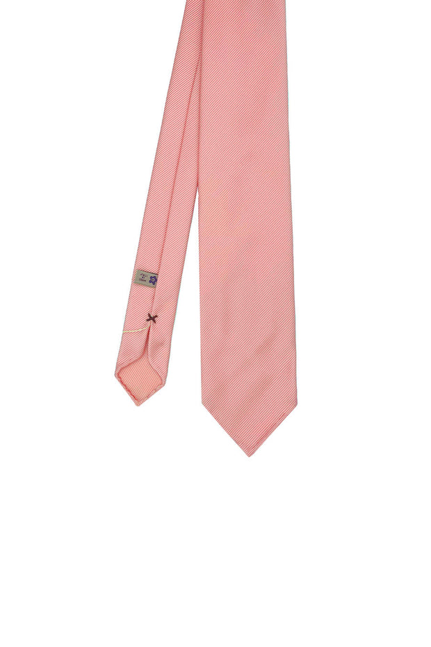 Cravatta in seta rosa super reps tinta unita sfoderata - Fumagalli 1891