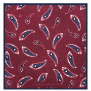 Fazzoletto bordeaux con design cachmere in lana 