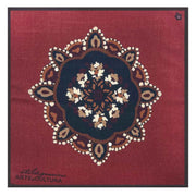 Red Pure Italian Wool Mandala Pocket Square
