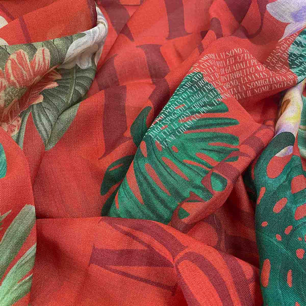 Red shawl ninfee design - Fumagalli 1891