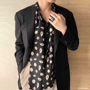 Tie scarf nera vintage in seta 