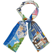 Como bellagio blue silk tie scarf