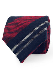 Blue and red regimental classic wool tie