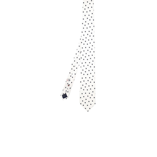 White tie with blue little flowers printed