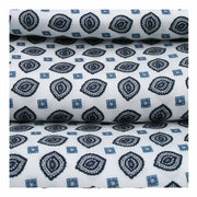 White tubular scarf in pure silk with classic blue pattern