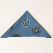 Fazzoletto azzurro in seta-cotone con stampa di diamanti - Fumagalli 1891