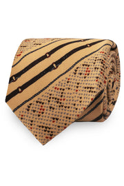 Beige limited series archive silk printed tie