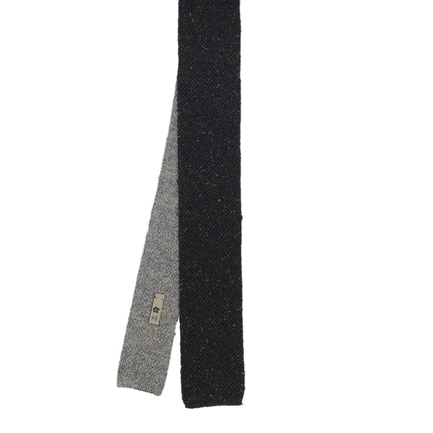 black silk knitted tie