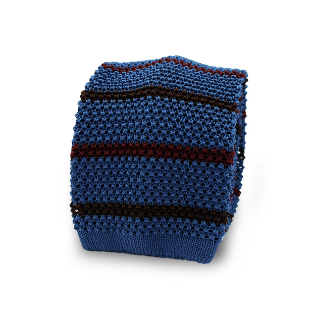 blue knitted tie
