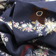 Bandana foulard vintage d'archivio floreale blu - Fumagalli 1891 