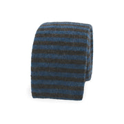 blue and grey knitted tie