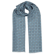 blue scarf with medallion pattern