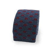 blue and red knitted tie