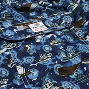 camo blue sea design swimwear pocket