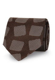brown luxury jacquard tie