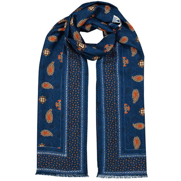 Vintage blue scarf with paisley