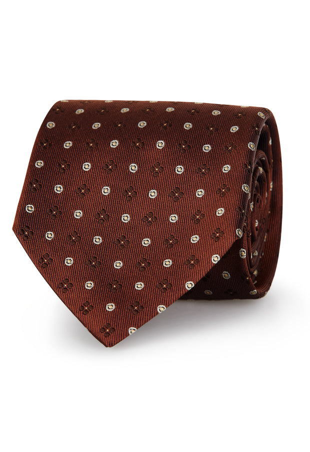 brown jacquard classic tie