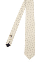 white cream wedding tie with vintage pattern