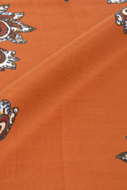 Fazzoletto arancione in seta-cotone stampato con motivo paisley - Fumagalli 1891