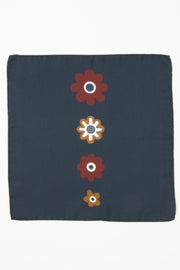 Dark Blue Ultra Soft Silk & Cotton Small Logo Pocket Square-Fumagalli 1891