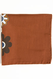 Orange Ultra Soft Silk & Cotton Small Logo Pocket Square