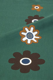 Fazzoletto verde in seta-cotone con stampa del logo - Fumagalli 1891