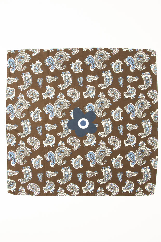 Brown Ultra Soft Silk & Cotton Paisley scarf 60