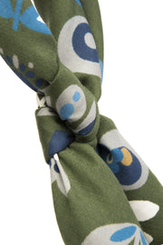 Olive Green Ultra Soft Silk & Cotton Tulip scarf 60