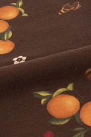 tangerines details on this handmade in italy brown scarf