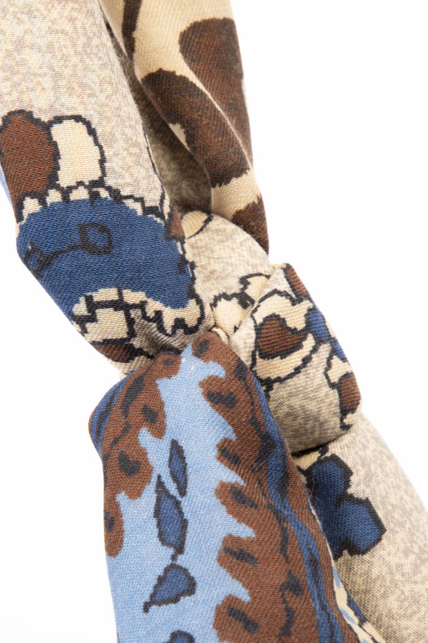 paisley detail brown light blue and blue 