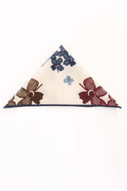 White Pure Italian Wool Jasmine Flower Pocket Square-Fumagalli 1891