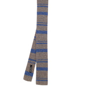 Grey and blue wool knitted tie