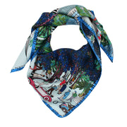 foulard NY pink blue knotted