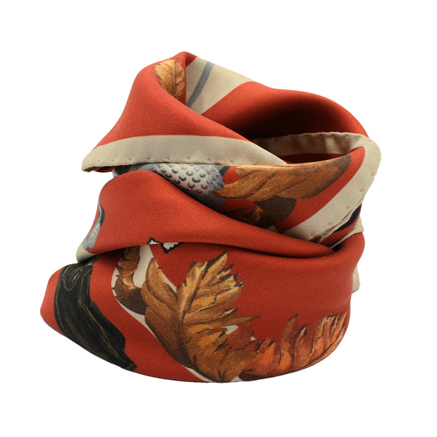 Brick red golf themed foulard zoom