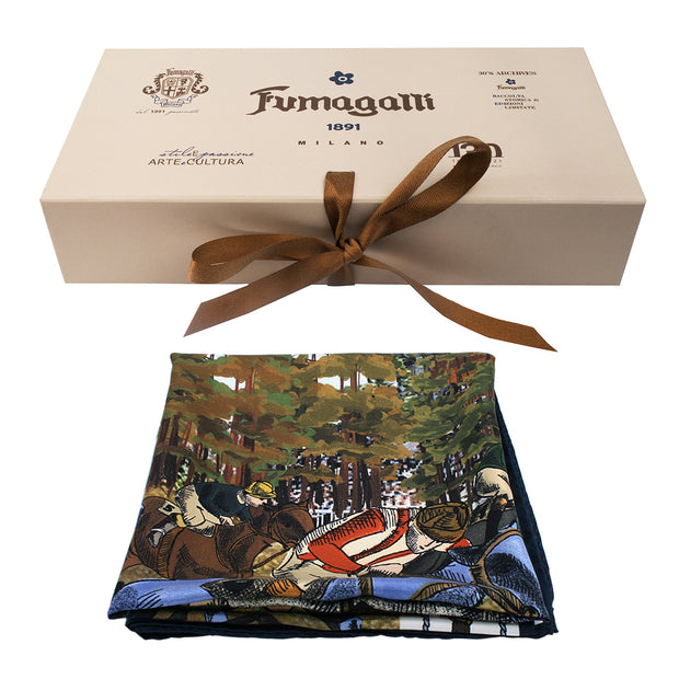 horse racing foulard with box