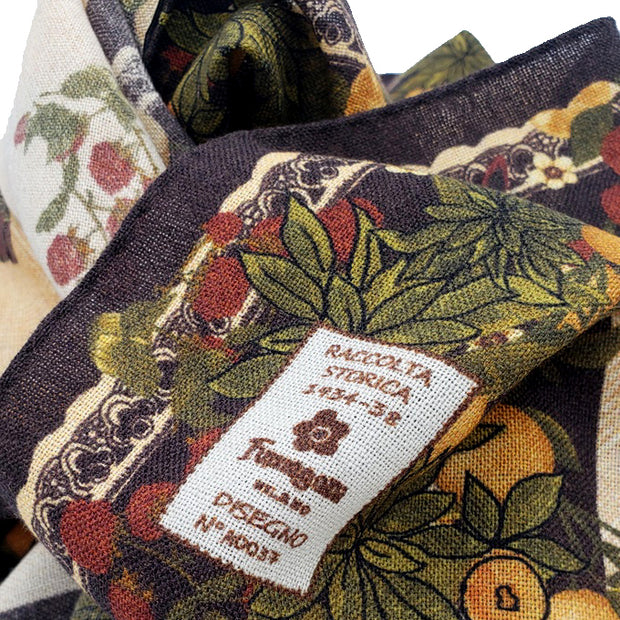 Sciarpa vintage beige nero e arancio super soft-ALMA-Fumagalli 1891